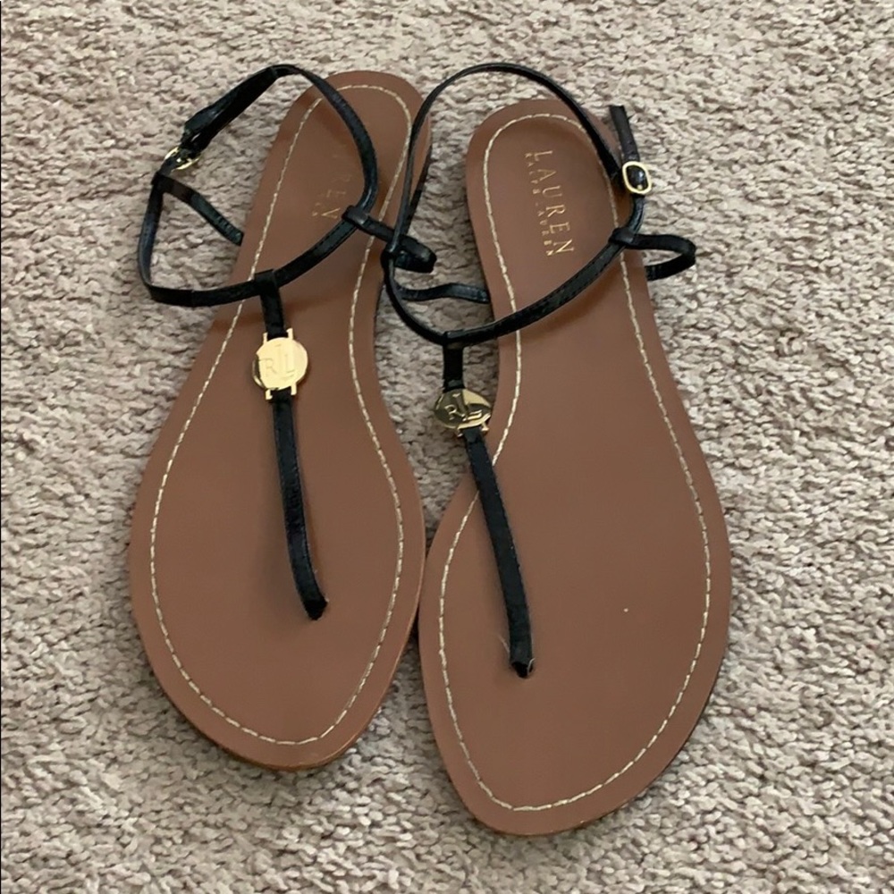 Lauren by Ralph Lauren sandals black straps tan